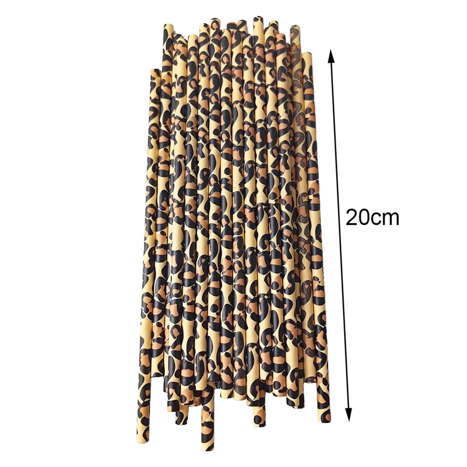 Papierowe słomki do picia 300 sztuk Leopard papierowe słomki 20cm słomki do picia Safari impreza tematyczna zwierząt upominki na przyjęcie urodzinowe(Deep Sapphire)