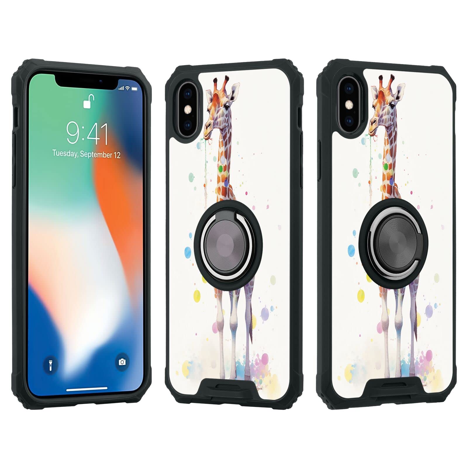 iPhoneアクセサリー shanbin SHENCANG BLUE Capa de telefone para iPhone X/Xs com girafa