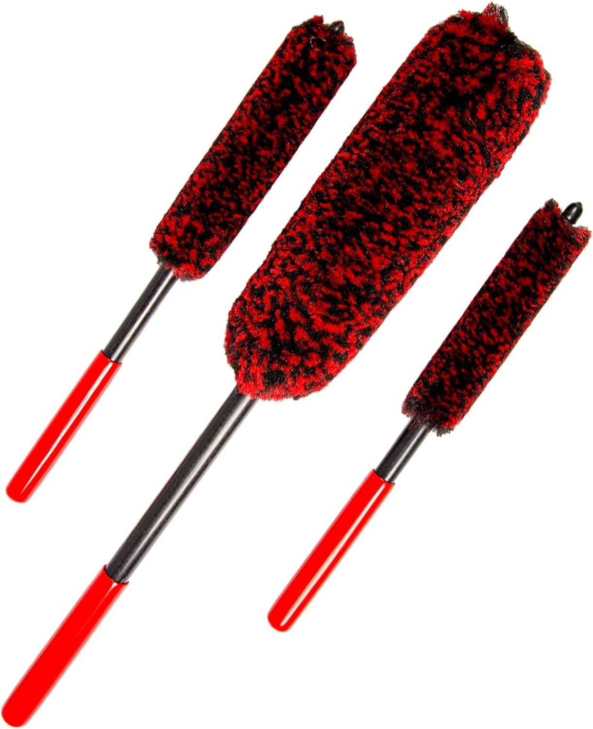 Soft Brsuh Wheel Brushes Set (4 Pack) - 3 Szie Synthetic Soft brsuhie Brush, 1x Car Detail Brush, Wheel Soft brsuhies Cleaning Brush for Car Rim Wheel Washing…