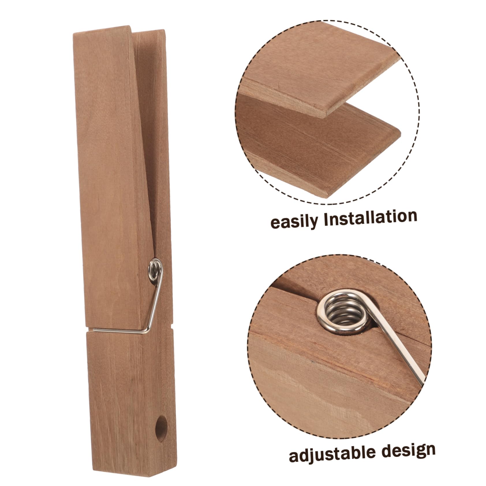 MAGICLULU 5 Pezzi Di Mollette Da Bucato in Legno Di Grandi Dimensioni Per Asciugamani Da Bagno Stendibiancheria Resistente Installazione Comoda
