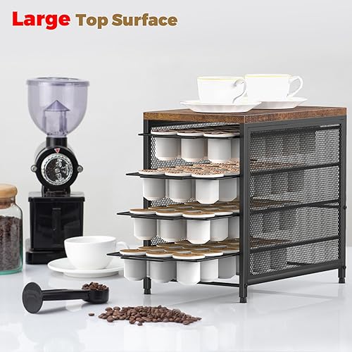 Miniatura 4 de NANANARDOSO Soporte para cápsulas de café para mostrador, cajón de cápsulas de café de 4 niveles para cajón de almacenamiento de tazas K,