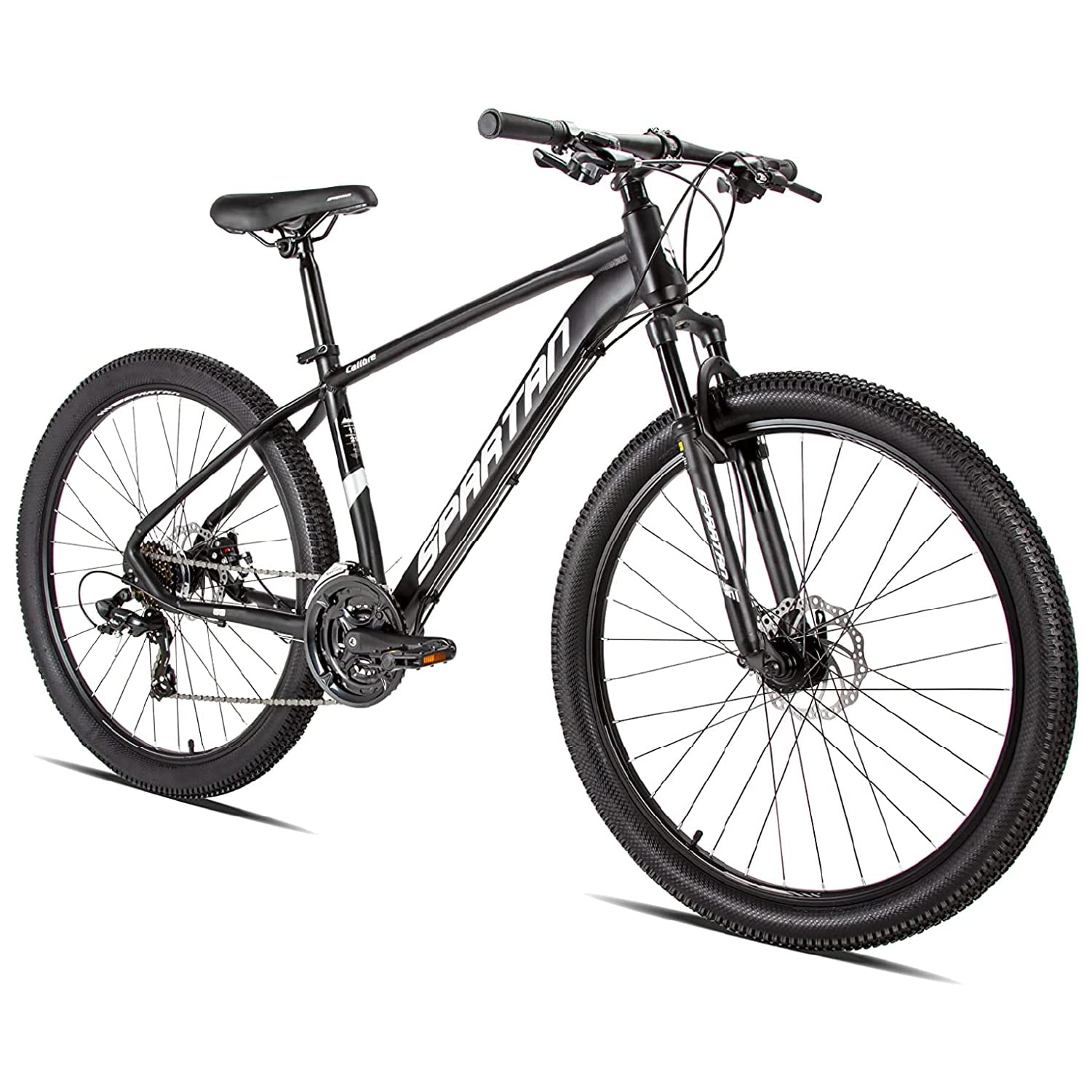 Spartan Caliber Alloy Mountain Bike | 24”, 26”, 27.5” & 29” Wheels, 18-Speed Drivetrain, Front Suspension, Knobby Tires, Dual Brakes, Lightweight Hardtail MTB for Teens