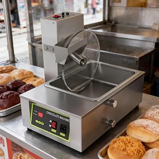 Chocolate Melting Machine, Professional Stainless Steel Tempering Equipment with Mixing Wheel, Control Temperature 32-203°F, 1Kw Power, 17.64Lb Capacity,Mixing Wheel+1KW 17.64LB Cap