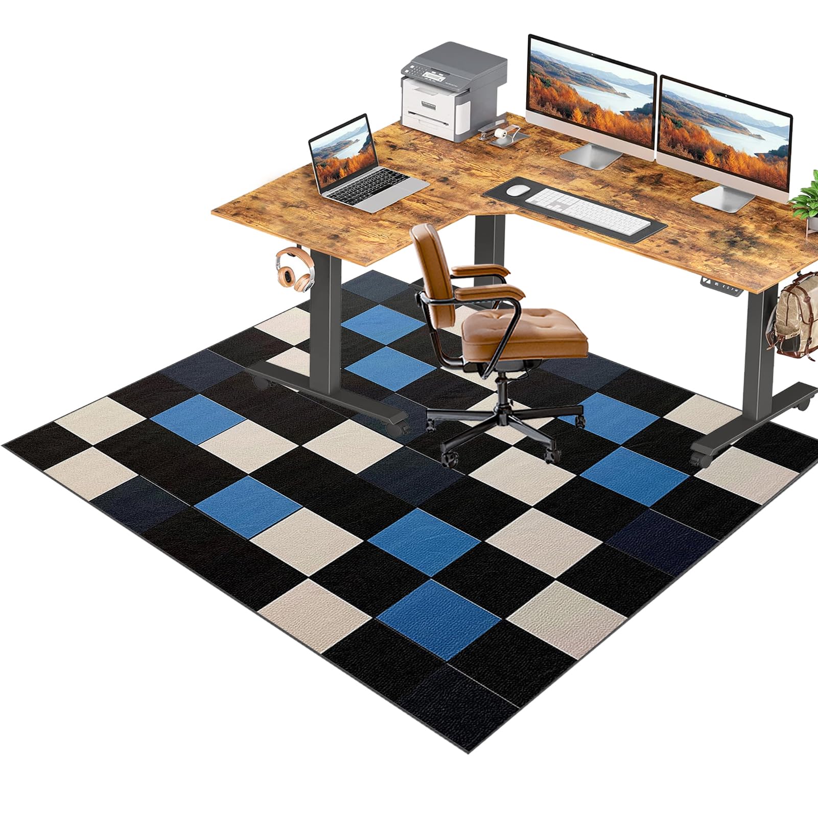 RxiBeFuw Heavy Duty Office Chair Mats for Carpeted and Hardwood Floor Carpet Protector Chair Mat 200 x 300 cm Non-Slip Gamer Floor Mat for Gaming and Office Chair Floor Protector for Rolling Chair