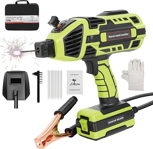 Máquina de soldadura portátil, máquina soldadora de mano de 110 V con inversor IGBT 6 ajuste de corriente variable 20-120 amperios Salida de