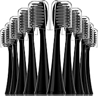 Vista 1 de Compatible con cabezales de repuesto para cepillo de dientes eléctrico para adultos Burst con tapas de cubierta antipolvo, ajuste perfecto con Negro
