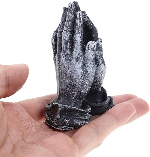 Miniatura 5 de HOMSFOU Decoración para el hogar, estatua de manos rezando, estatua de mano de adoración, escultura de manos de Dios, adorno de artesanía de buena