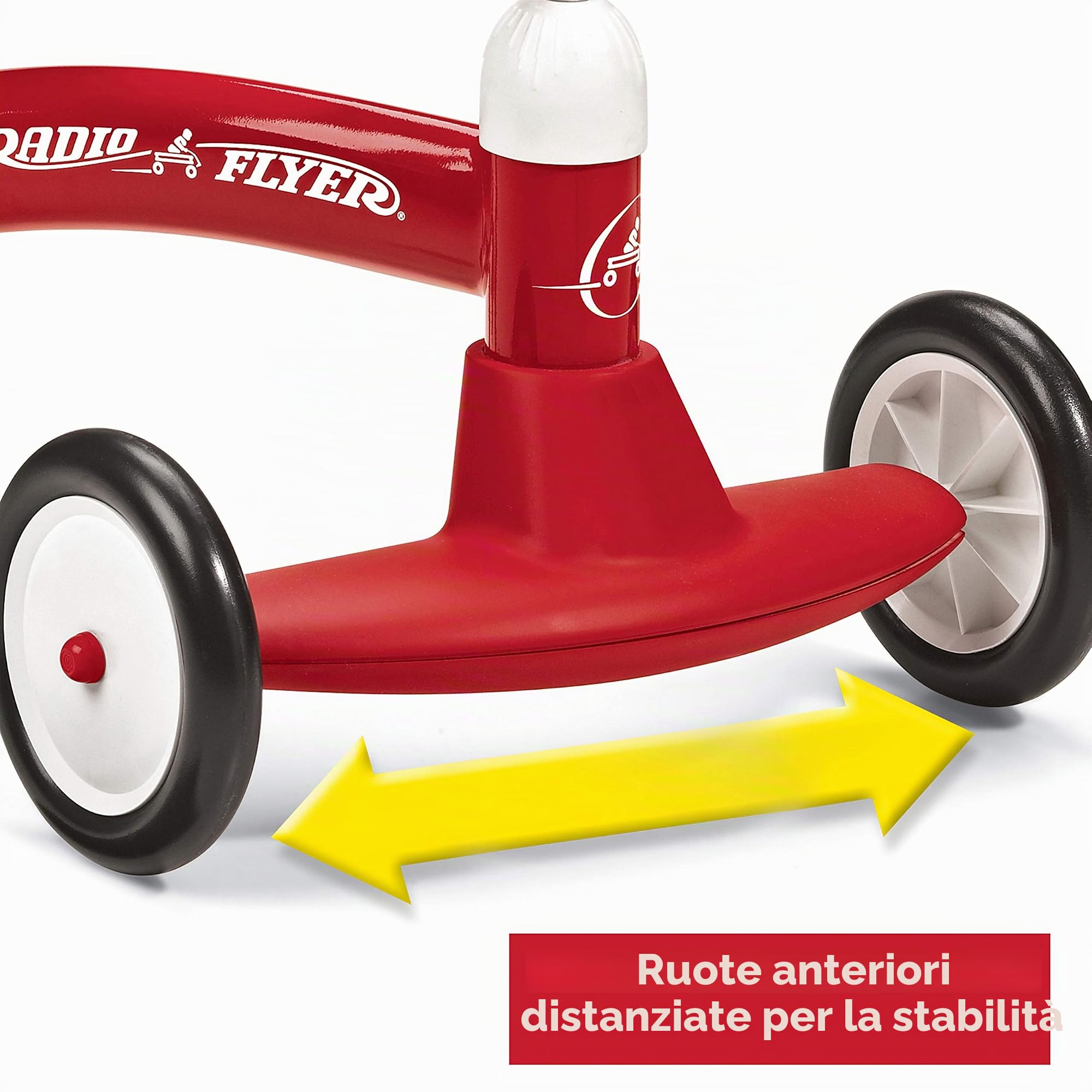 Radio Flyer Scoot About, Macchina cavalcabile bambini, Triciclo bambini giocattolo rosso per bambini da 1 a 3 anni, Interno ed esterno