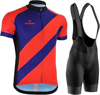Terno de Ciclismo Masculino Manga Curta Unissex Manga Curta Jersey e Shorts de Compressão 9D – Shorts Acolchoados – Respirável para Corrida e Ciclismo