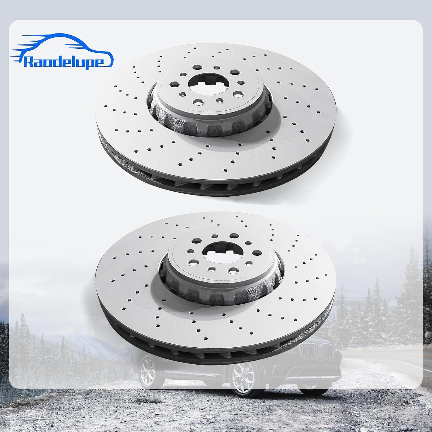 Pair Set 2 395mm Brake Disc Rotors Compatible with BMW F97 X3 F98 X4 F95 X5 F96 X6 34118054825 34118054826 34-11-8-054-825 34-11-8-054-826