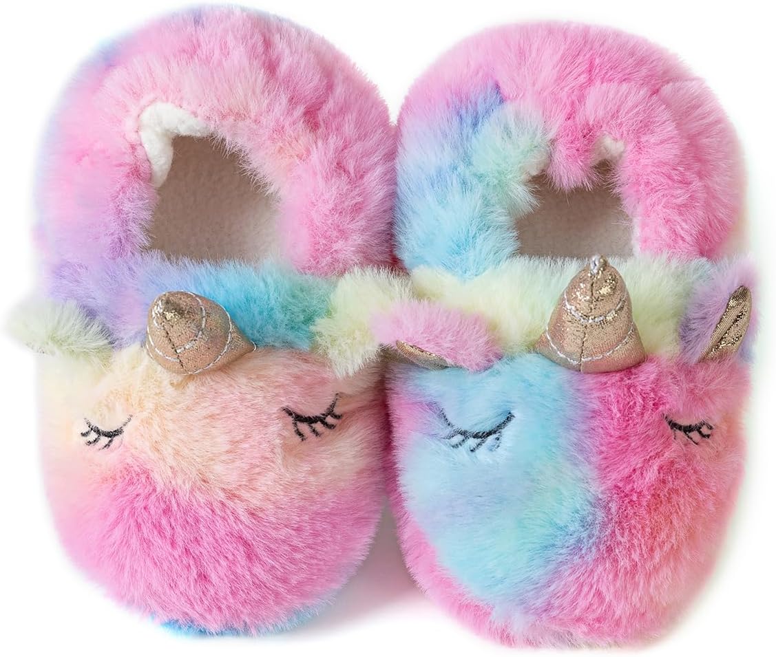 Baby Girl's Premium Soft Plush Slippers Cartoon Warm Winter House Shoes