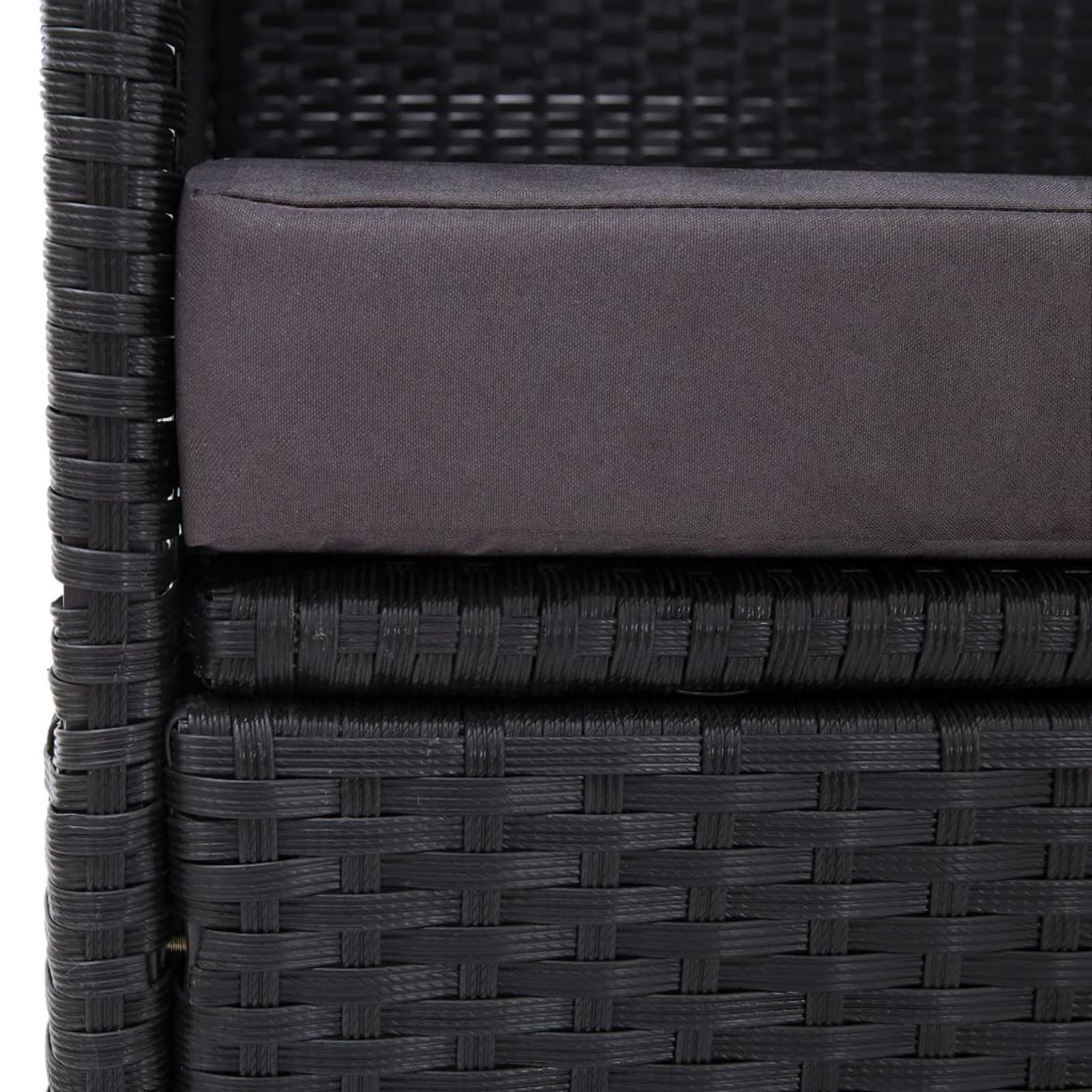 Tidyard Tumbona de Jardín con Toldo Negro - Ratan de PE, Resistent a la Intemperie Modelo YFXLRZJ-46092ES