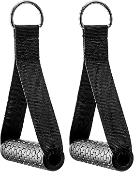 Exercise Cable Handles,Cable Machine Attachment Handles,Cable Handles Compatible with Cable Machines,Super Strong Nylon Webbing for Resistance Training1 Pairs