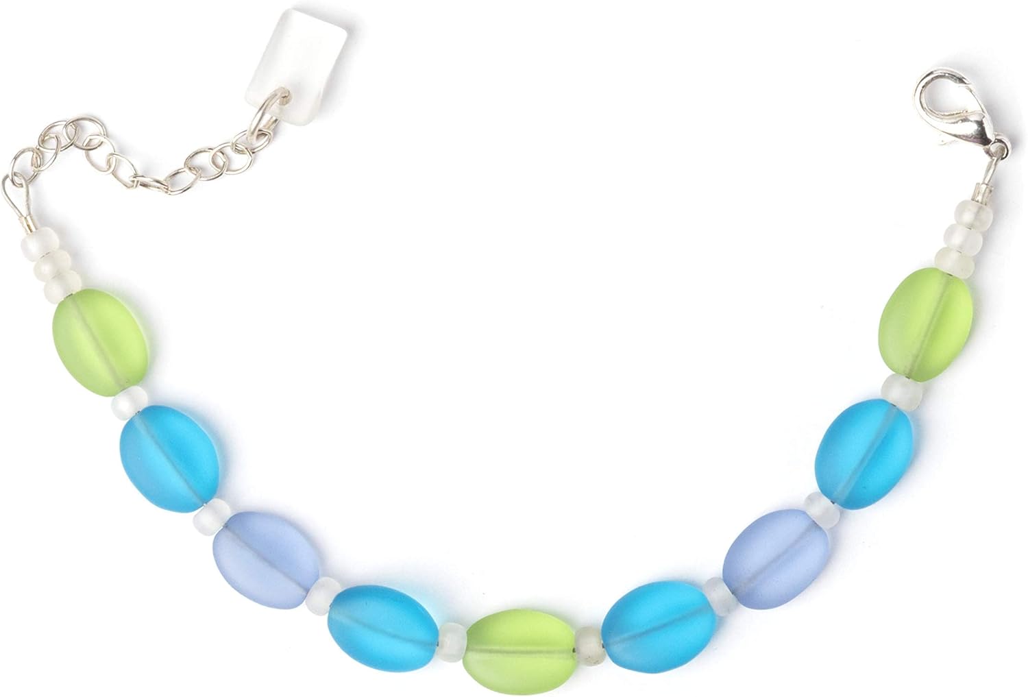 Droplet Bracelet, Sterling Silver Handmade Sea Glass Bracelet