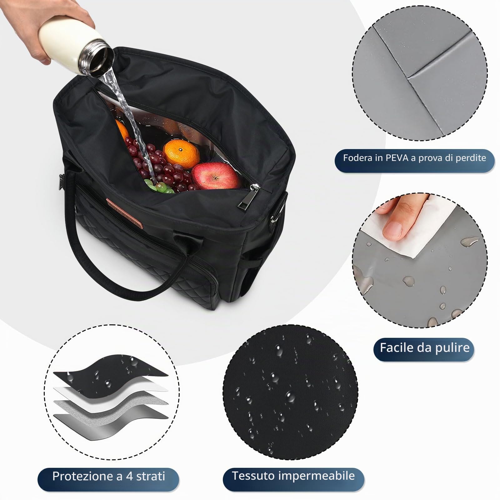 MIYCOO Borsa per il pranzo Lunch Box Donna - Borsa termica isolata a prova di perdite per il pranzo delle donne - Grandi borse per il pranzo Tote Adulti