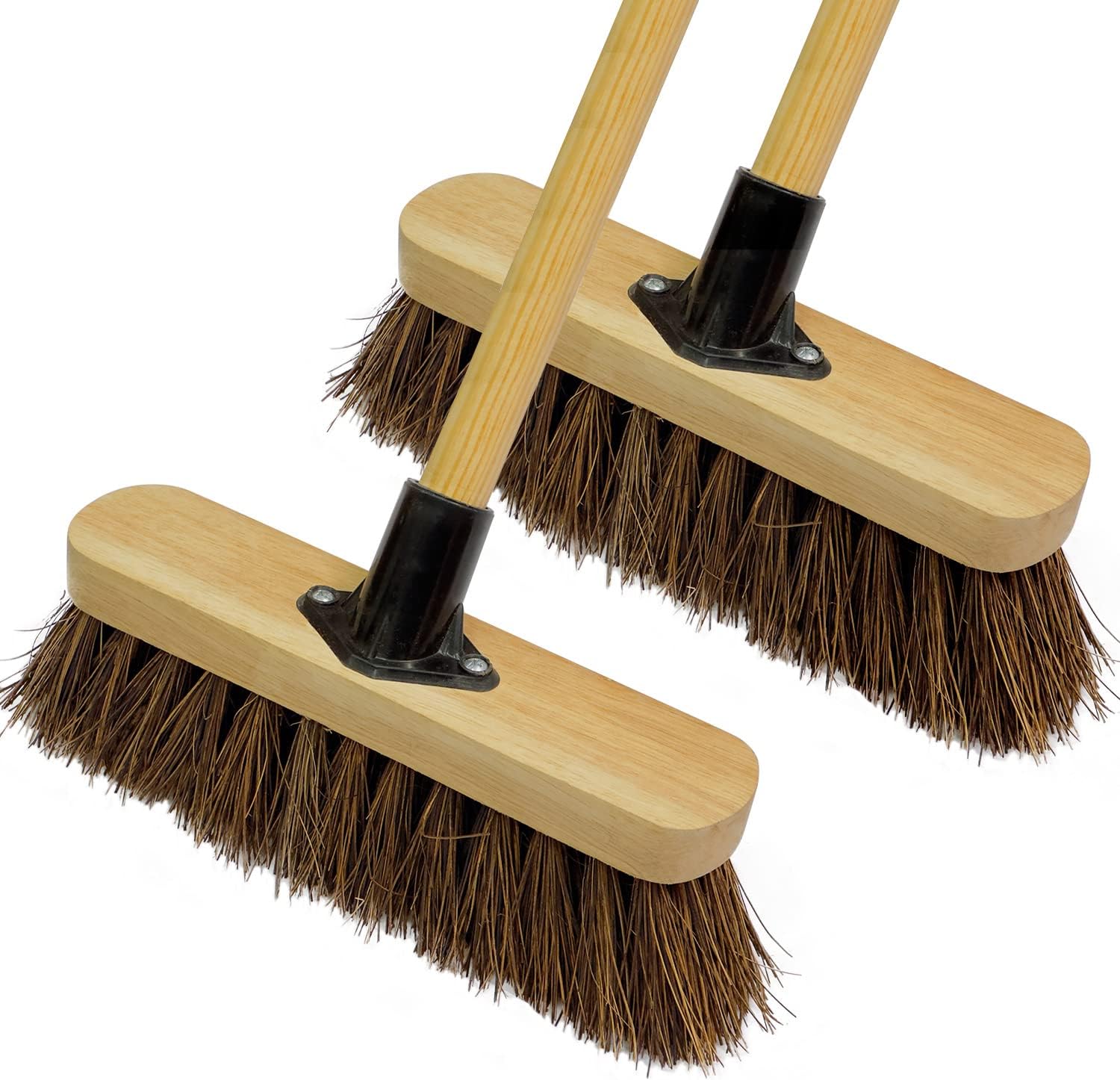 Newman and Cole 10" Garden Broom Set Includes Stiff & Soft Bristle
