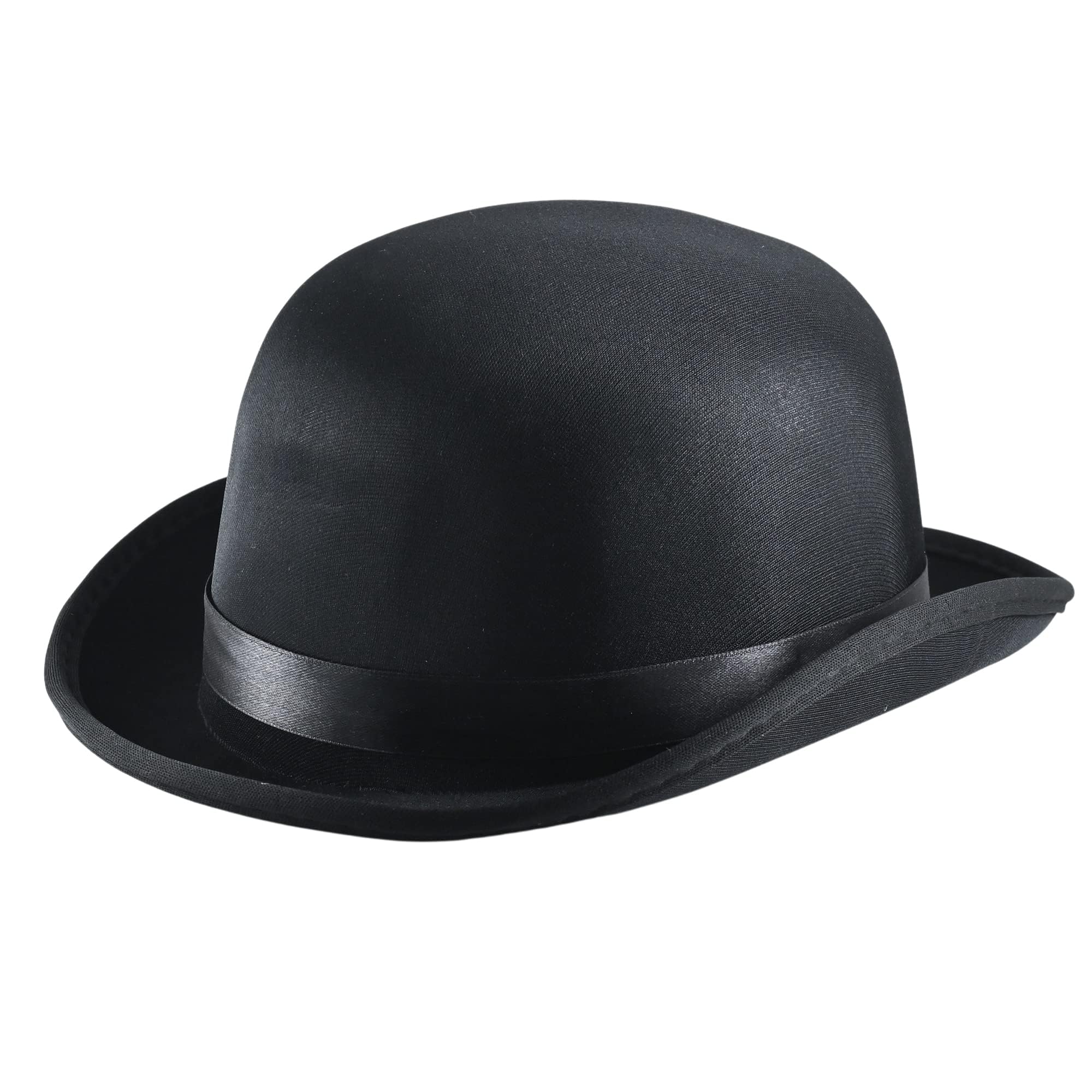 Bowler Hats For Men and Women Black Derby Hat For Party Cosplay Costume Accessories Halloween Dress up Performance Props (Black)