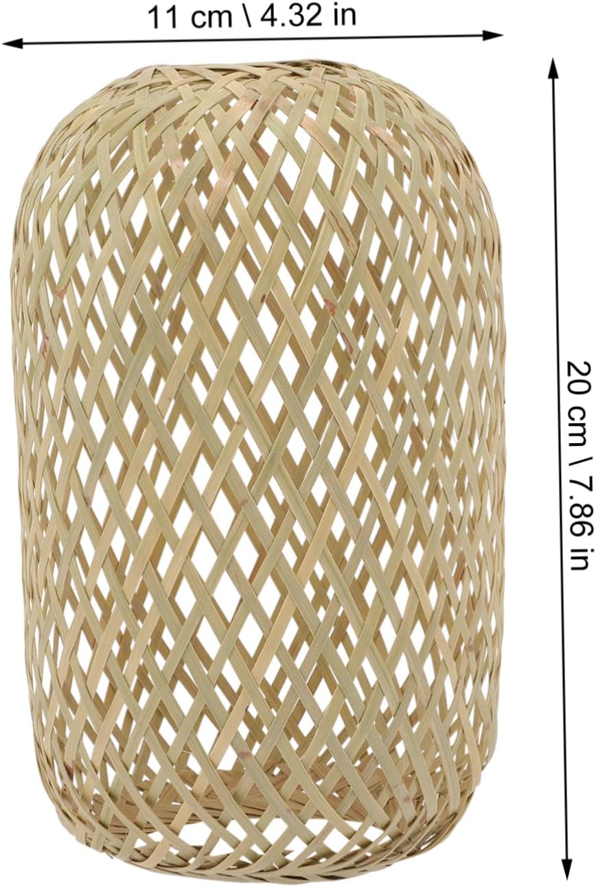 Woven Lamp Shade Natural Light Cover for Ceiling Pendant Lamps for Home Restaurant Hotel Decor Softens Bright Light Easy to Install