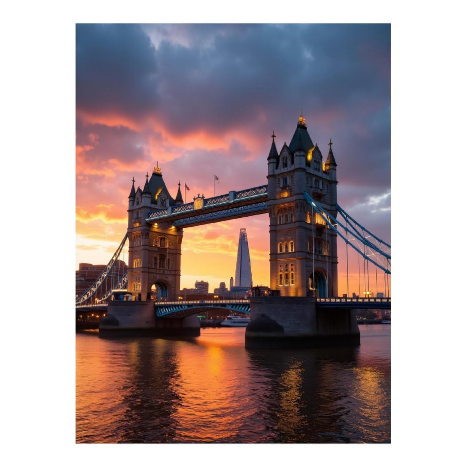 Amazon.com: TZTTZT Bridge Sunset Reflection River Diamond Art Kits