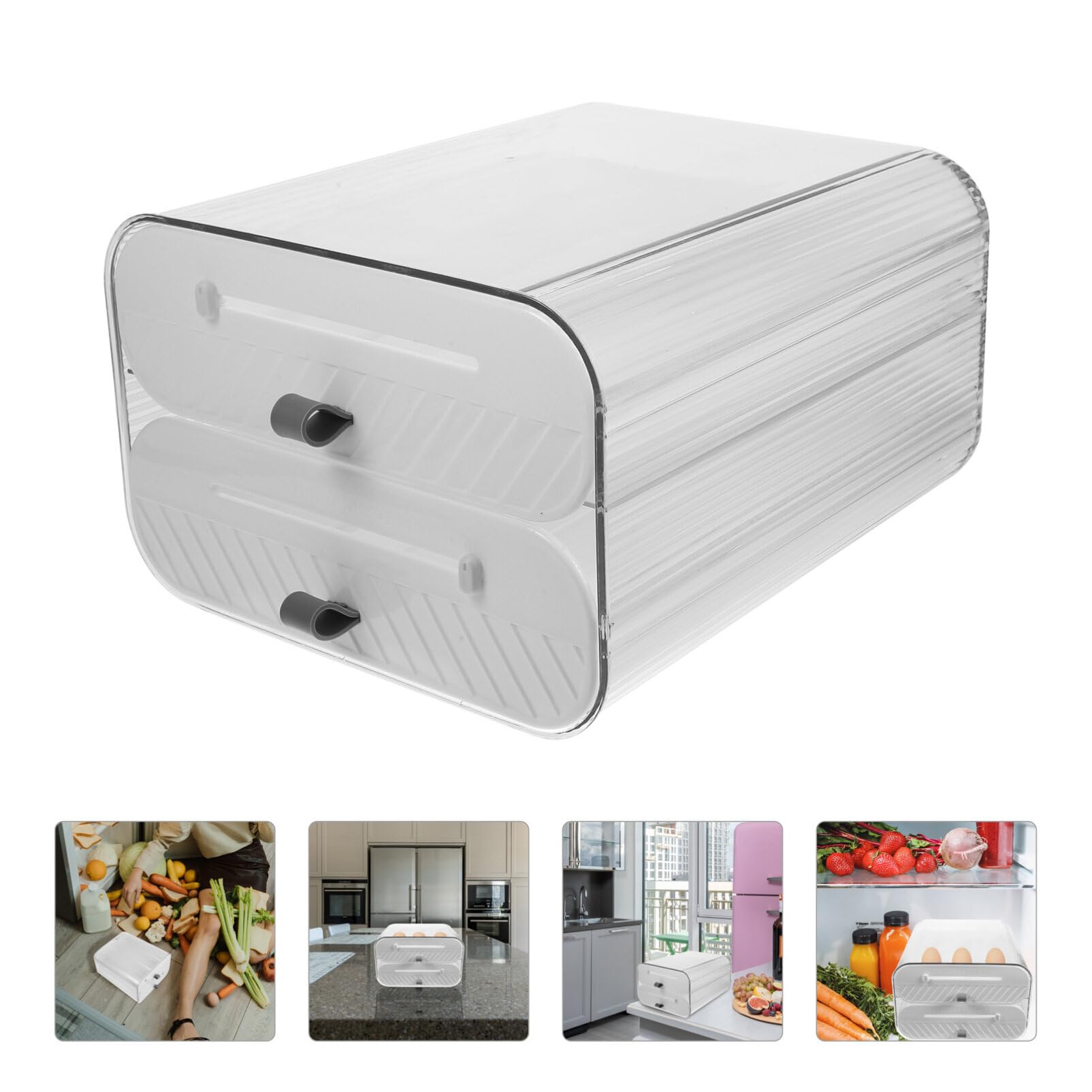 SOLUSTRE Soporte De Huevos De Refrigerador Doble Contenedor De Huevos Reutilizable Para Frigorífico Organizador Práctico Diseño Accesible