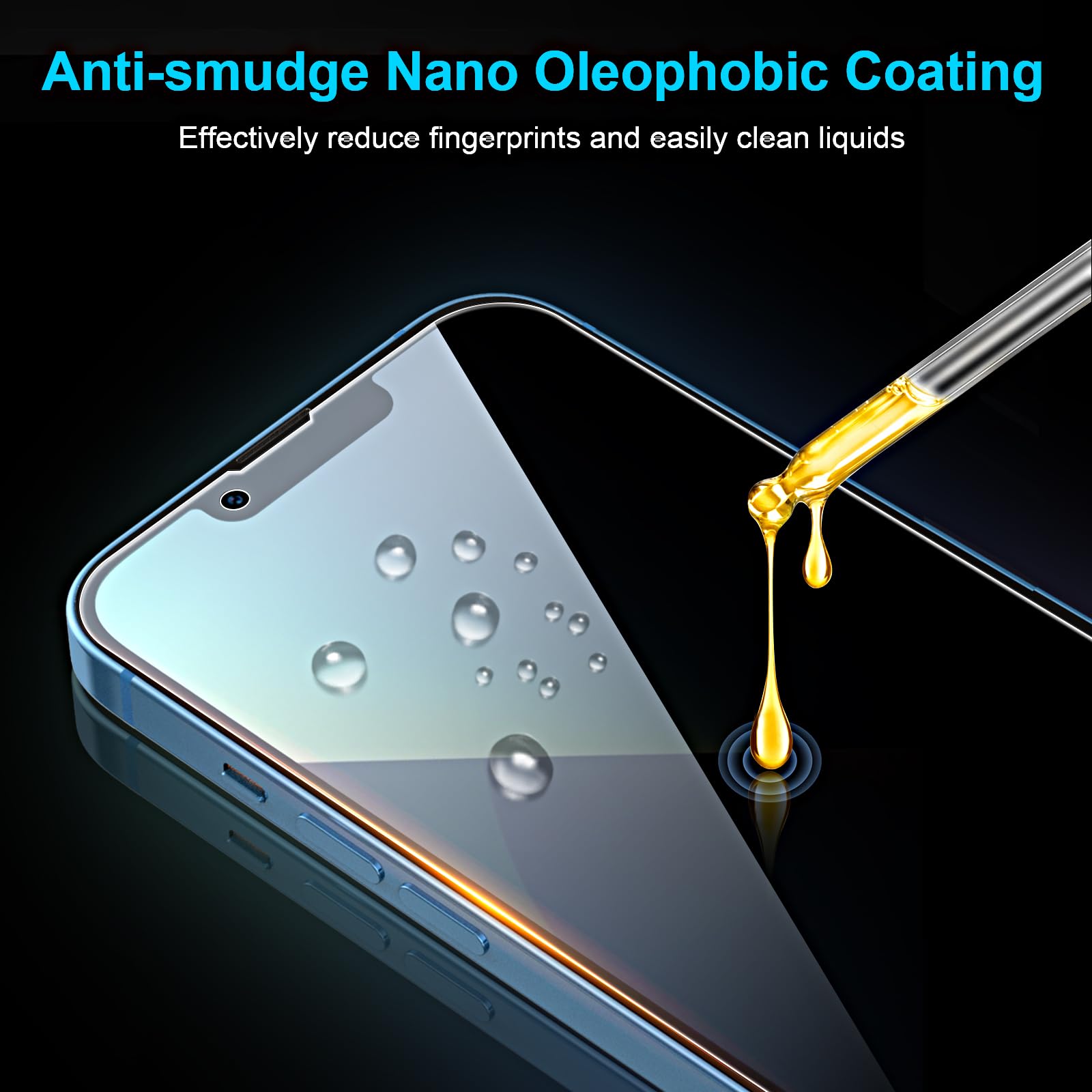 QUESPLE 2 Pezzi Privacy Pellicola Protettiva per iPhone 13/13 Pro 6,1", (Vetro Privacy) Anti Spy in Vetro Temperato con Strumenti di Installazione, Durezza 9H, Ultra Resistente