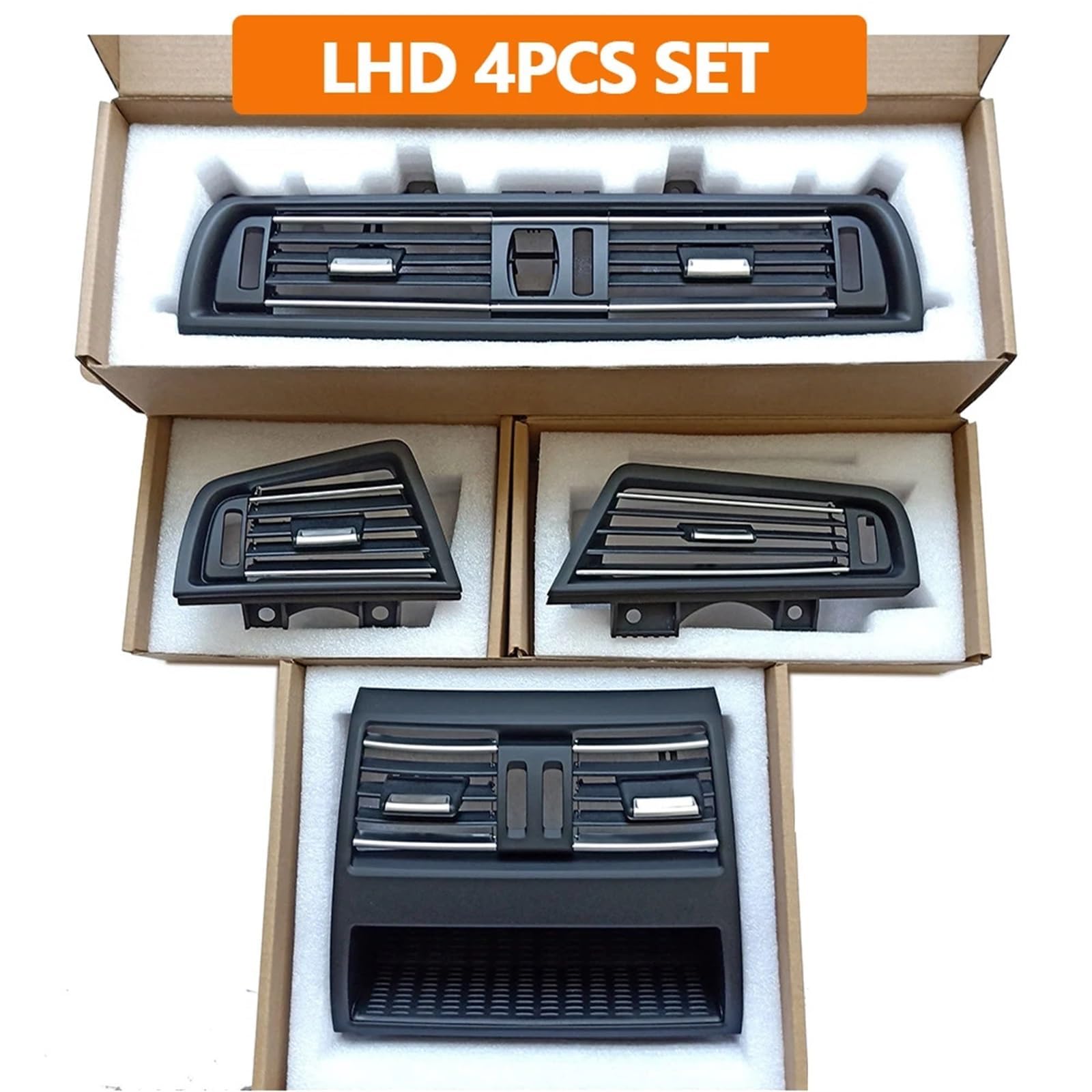 Pokrywa kratki wentylacyjnej LHD RHD przednia lewa prawa tylna klimatyzator klimatyzator chromowana pokrywa kratki wentylacyjnej pasuje zamiennik do BMW serii 5 F10 F11 F18 AC wentylacja (RHD prawa