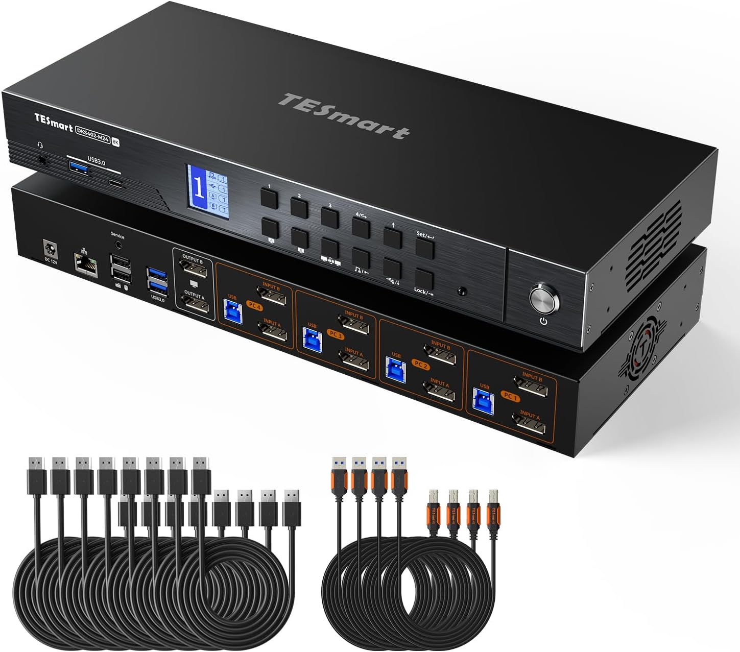 TESmart 4K@144Hz Displayport KVM Switch 2 Monitors 4 Computers