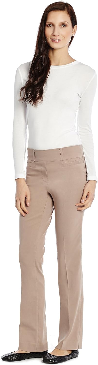 Leveret Women's Pants Stretchable Slight Boot Cut Comfort Pants Pull On (Size 4-18) at  Women’s Clothing store: Leveret Womans