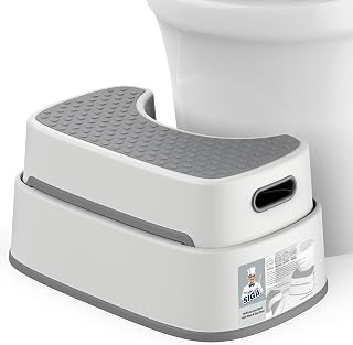 MR.SIGA Squat Toilet Stool for Adults & Kids - Heavy Duty Anti-Slip Bathroom Step Stool, 2-in-1 Space-Saving Design, 200 lbs Capacity