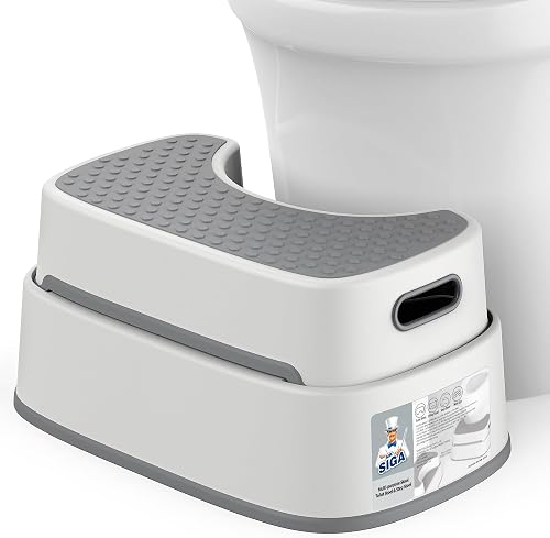 MR.SIGA Toilet Stool Squat Adult, Bathroom Stool Heavy Duty, Anti Slip Toilet Step for Bathroom, Toddler Step Stool for Kids