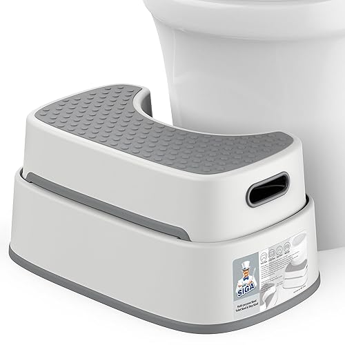 MR.SIGA Toilet Stool Squat Adult, Bathroom Stool Heavy Duty, Anti