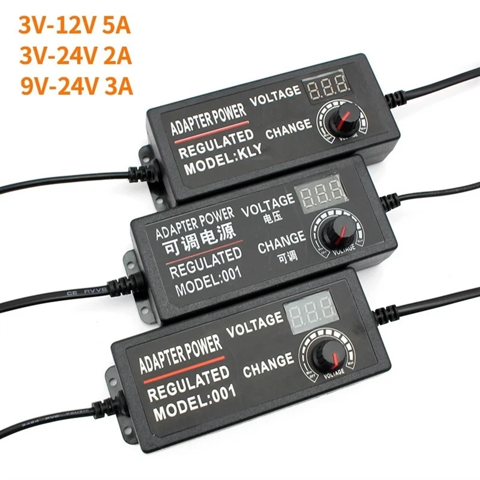 Adattatore di Alimentazione Regolabile 3V 5V 6V 9V 12V 18V 24V 1A 2A 5A Adattatore di Alimentazione Universale da 220 V a 12 V Caricatore Regolabile 'Adattatore(3V-12V 5A Adpater,2)