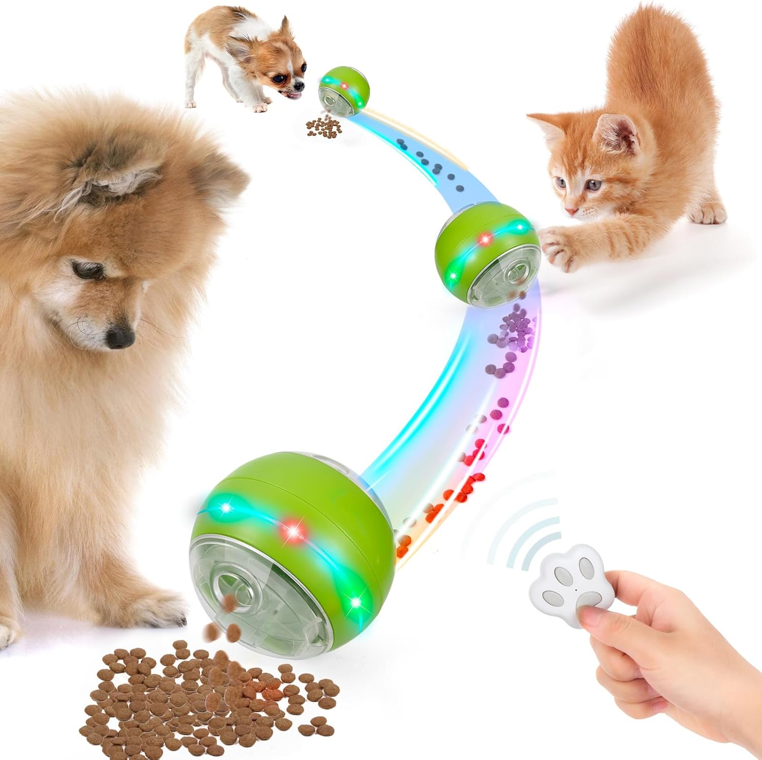 Interactive Dog Toys,Smart Treat Ball Dog Automatic Treat