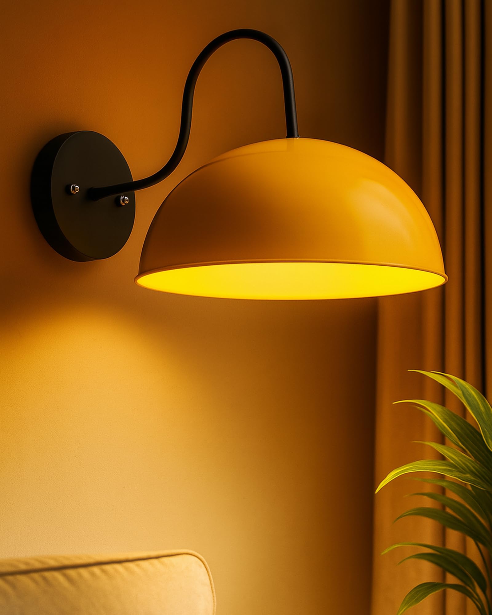 Red Metallic Pendant Light - Retro Wall Sconce -7
