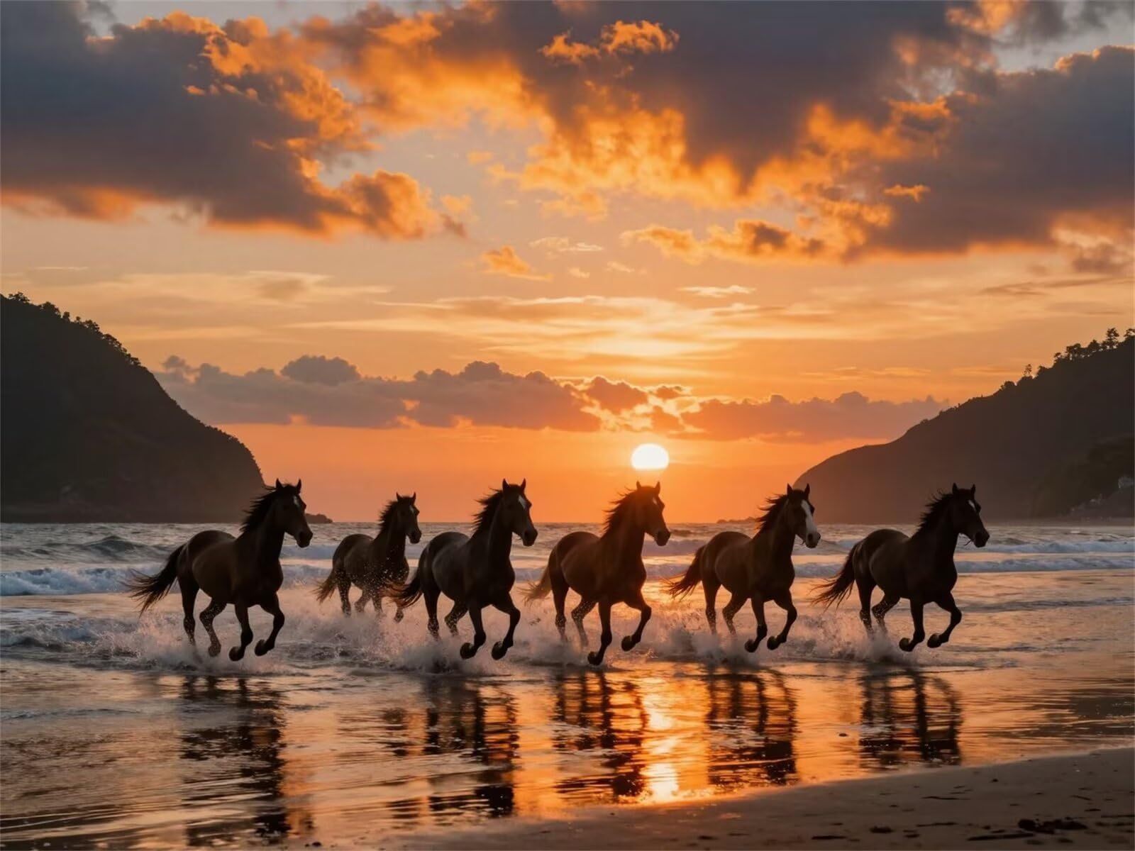 Puzzle 1000 Teile Erwachsene, Sunset Horse Puzzle für Erwachsene 1000 Teile, 75x50cm schwierig & Herausfordernd Jigsaw Puzzle, Wunderschönes Geschenk für Puzzle-Enthusiasten
