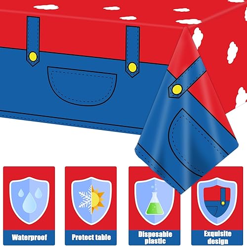 Miniatura 3 de Mantel de plástico de 3 piezas para fiesta de Super Brother Games Super Bros, manteles de cumpleaños, juegos de dibujos animados, decoración de