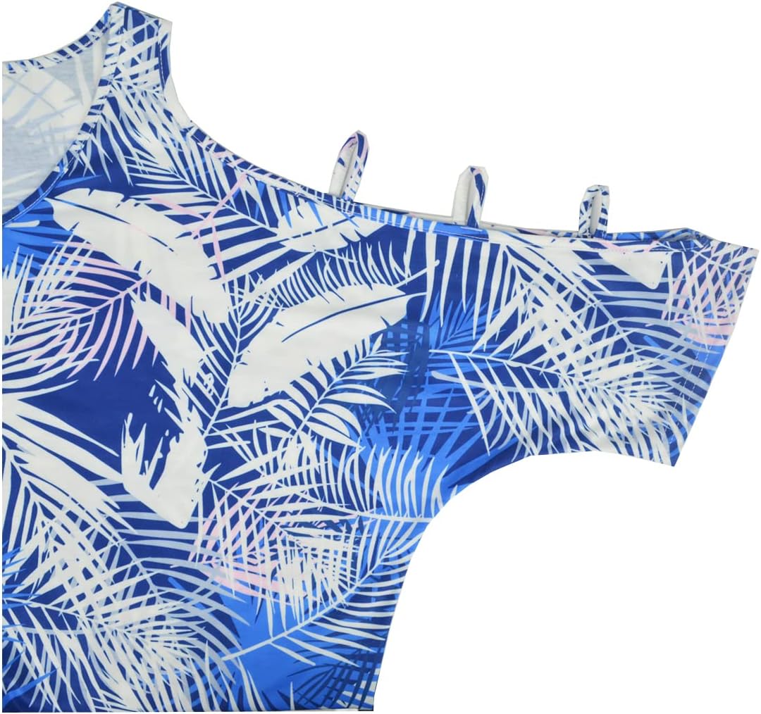 Womens Summer Cold Shoulder Tops 3/4 Sleeve T Shirts Pullover Casual Dolman Blouses - Image 4