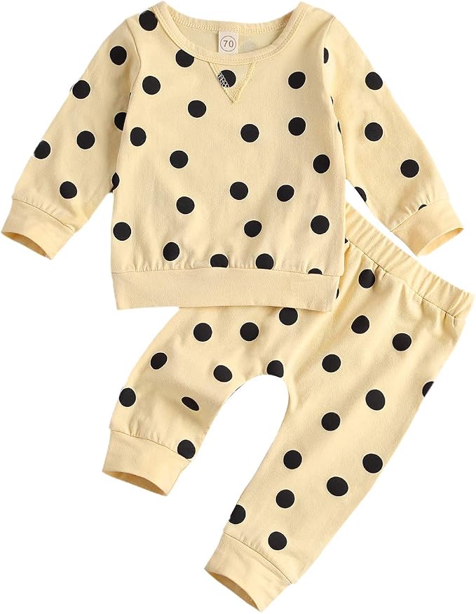 Geagodelia - Set da bambina con pantaloni e maglia a maniche lunghe e collo  rotondo, con motivo stampato a margherite, misure da 0 a 24 mesi :  Amazon.it: Abbigliamento