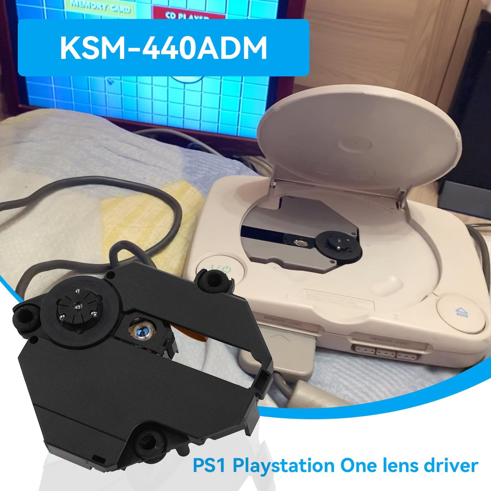 Agatige Parte di Riparazione Dell'obiettivo dell'unità Ottica, KSM-440ADM Modulo dell'unità Dell'obiettivo del Lettore di Dischi per PS1 Playstation One per PS1 KSM-440ADM