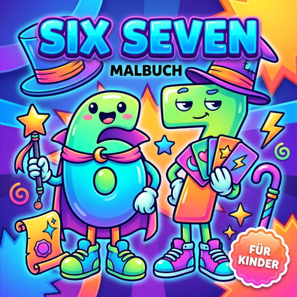 Six Seven Malbuch Für Kinder: Entspannende Ausmalbilder Mit Angesagten Viral Trends Und Lustigem Brainrot Humor Zum Stressabbau