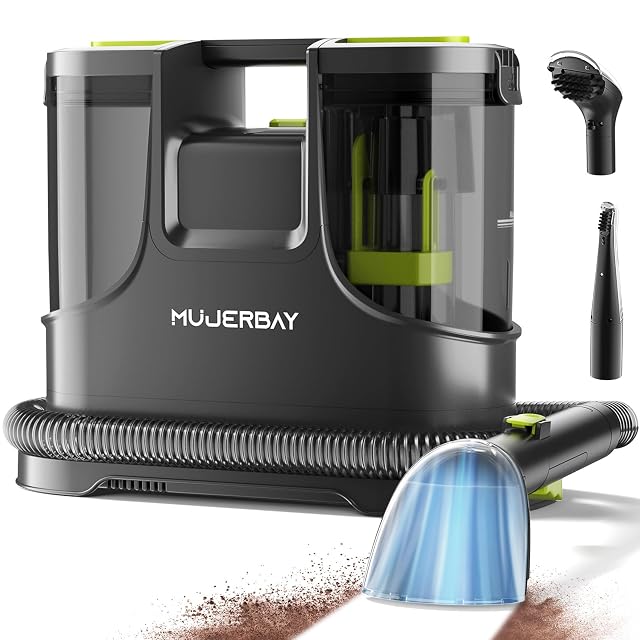 Carpet Cleaner Shampooer MUJERBAY 15Kpa Portable Spot and Stain Cleaner Easy Move with Handle 1 5-inch Deep Cleaning