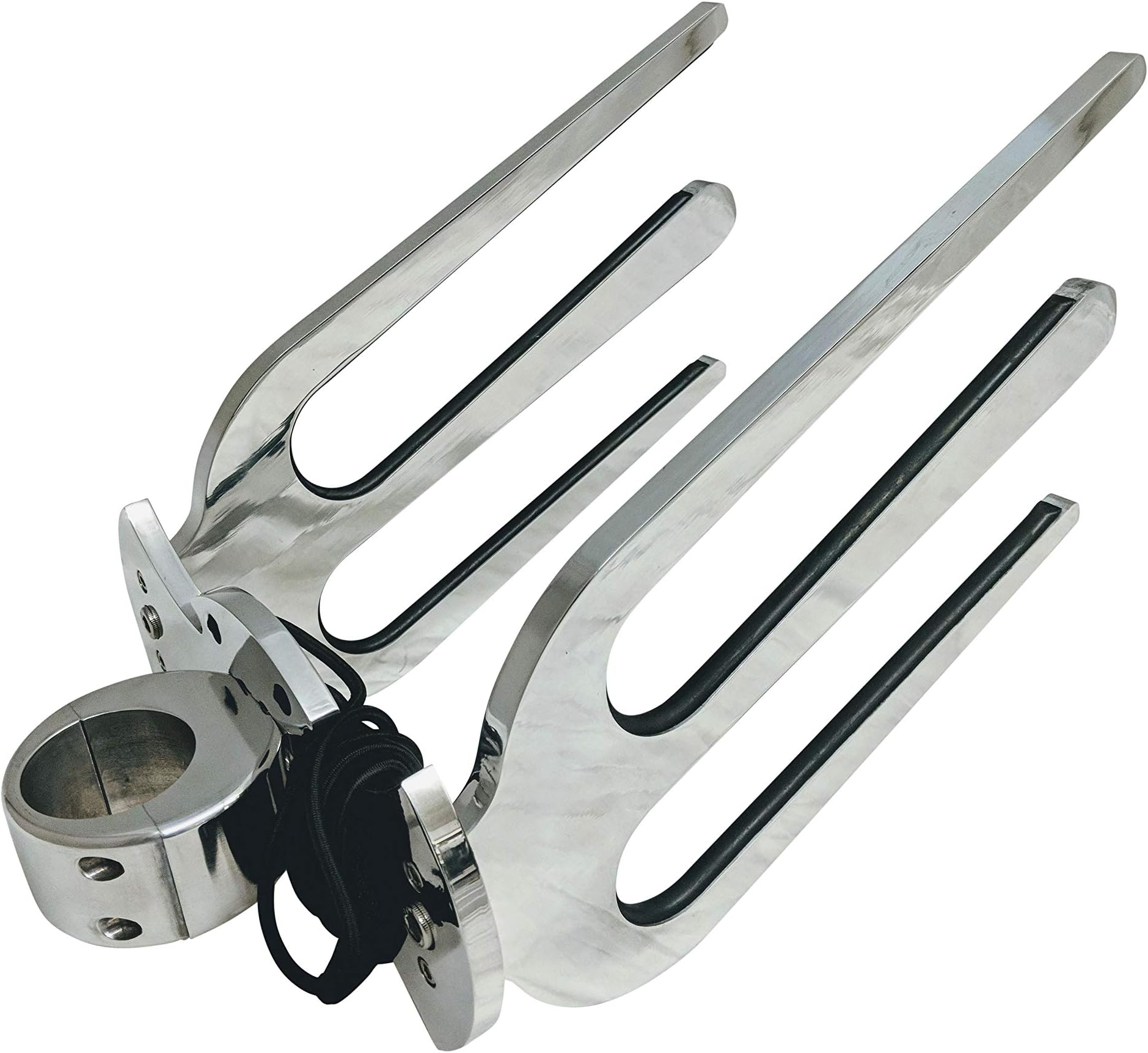 Wakesurf Rack for Tower, Surfboard Rack for Boat, Holds 2 x Wakesurf Boards, Polished Aluminum Wakeboard Rack, Fits Clamp Tubing Sizes-1 3/4", 1 7/8", 2", 2 1/4", 2 3/8", 2 1/2"