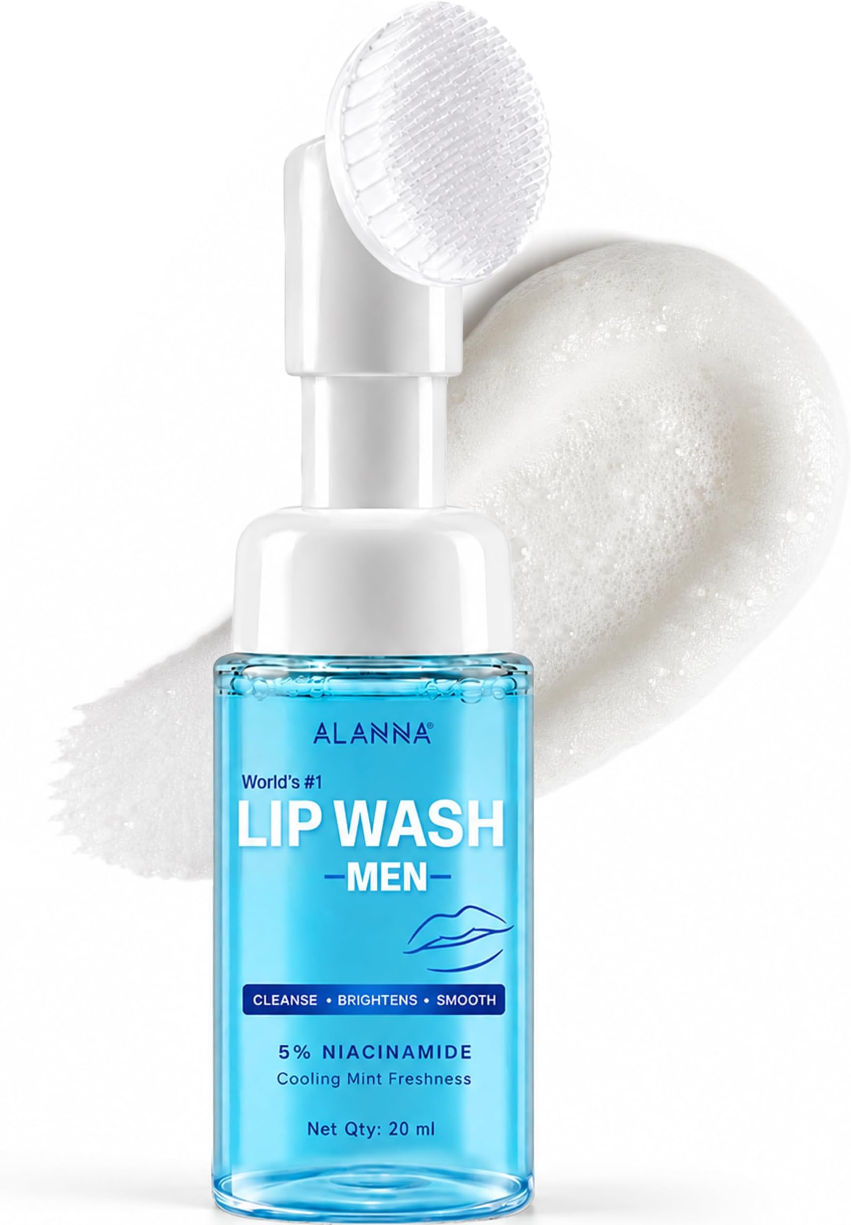ALANNA Lip Wash for Men | 5% Niacinamide Foaming Lip Scrub For Chapped Lips