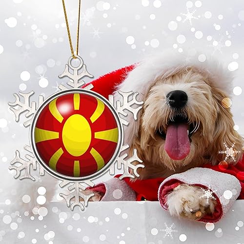 Vista 129 de Bandera de Kenia, adornos colgantes para árbol de Navidad, copo de nieve nacional, adorno de metal, recuerdo de Navidad, regalo de Kenia, decoración