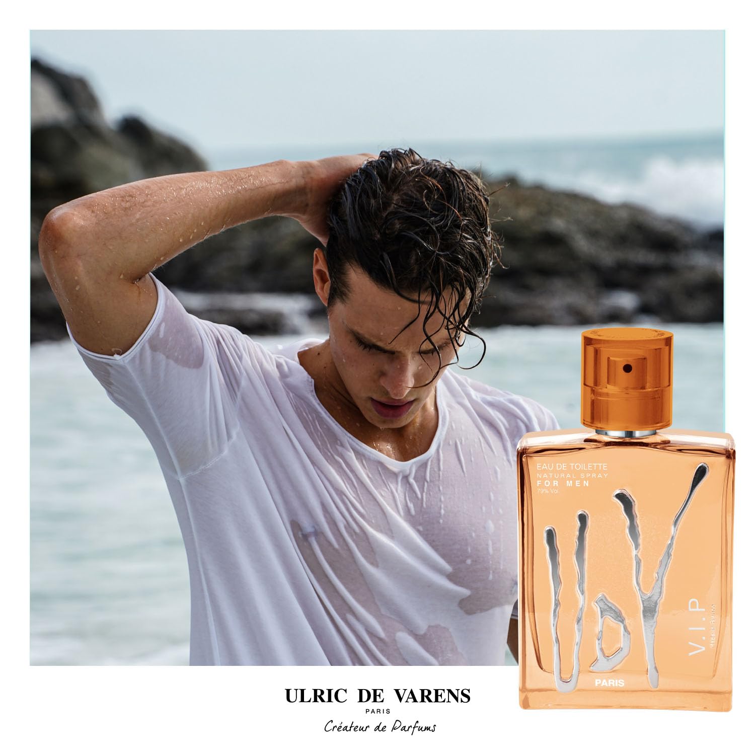 ULRIC DE VARENS - Eau De Parfum UDV VIP - Boisé, Marin, Musujące cytrusy - Perfumy dla mężczyzn - Spray - Wyprodukowano we Francji - 100 ml