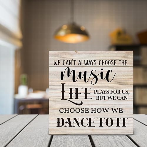 Miniatura 5 de Letrero de Caja de Madera "We Can't Always Choose the Music Life" Decoración de Escritorio, Letrero de Madera Temático para Amantes de la Música