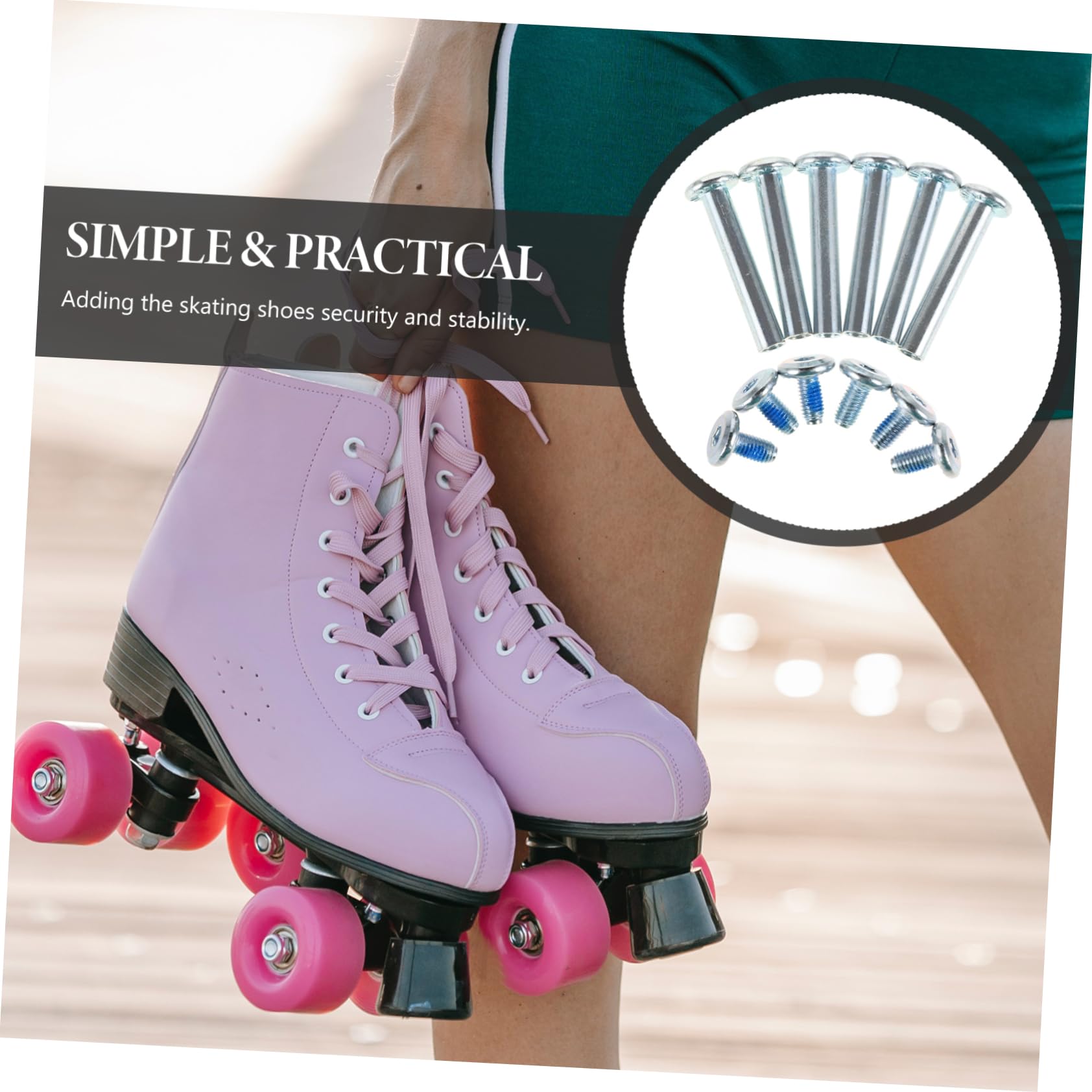 HANABASS Vis pour Pièces de Patin en Acier Inoxydable 20pcs, Vis D'essieu de Patin à Roulettes, Design Raisonnable et Utilisation Conviviale pour Roller Ligne