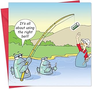 Twizler Funny Card for Him Fishing and Beer – Blank Humour Card – Happy Birthday Card – Anniversary Card – Goodbye Good Luck Card – Thank You Congratulations Card – Retirement Card – Fathers Day Card