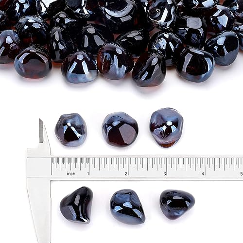 Miniatura 8 de Stanbroil Diamantes de cristal de fuego de 10 libras, vidrio de fuego brillante de 12 pulgada para chimenea y paisajismo, brillo azul caribeño