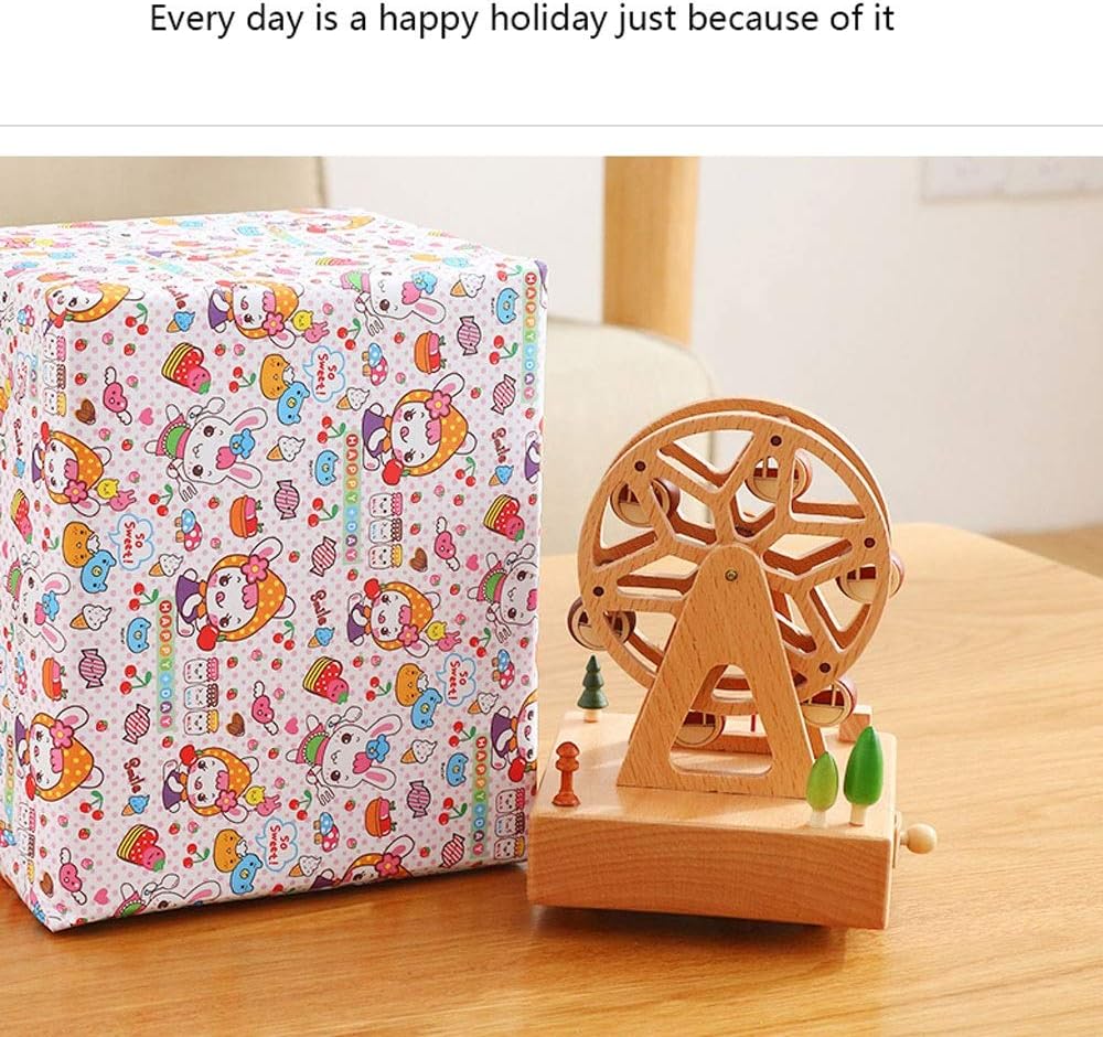 Wood Music Box Caja Musical Boxes Girls Clockwork Craft Free Engraved Birthday Gift Home Decoration Accessories (Color : B) (A)